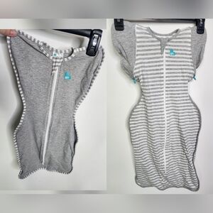 Starter/Transition Swaddles, Small And Large, Gray/White EUC!!!!